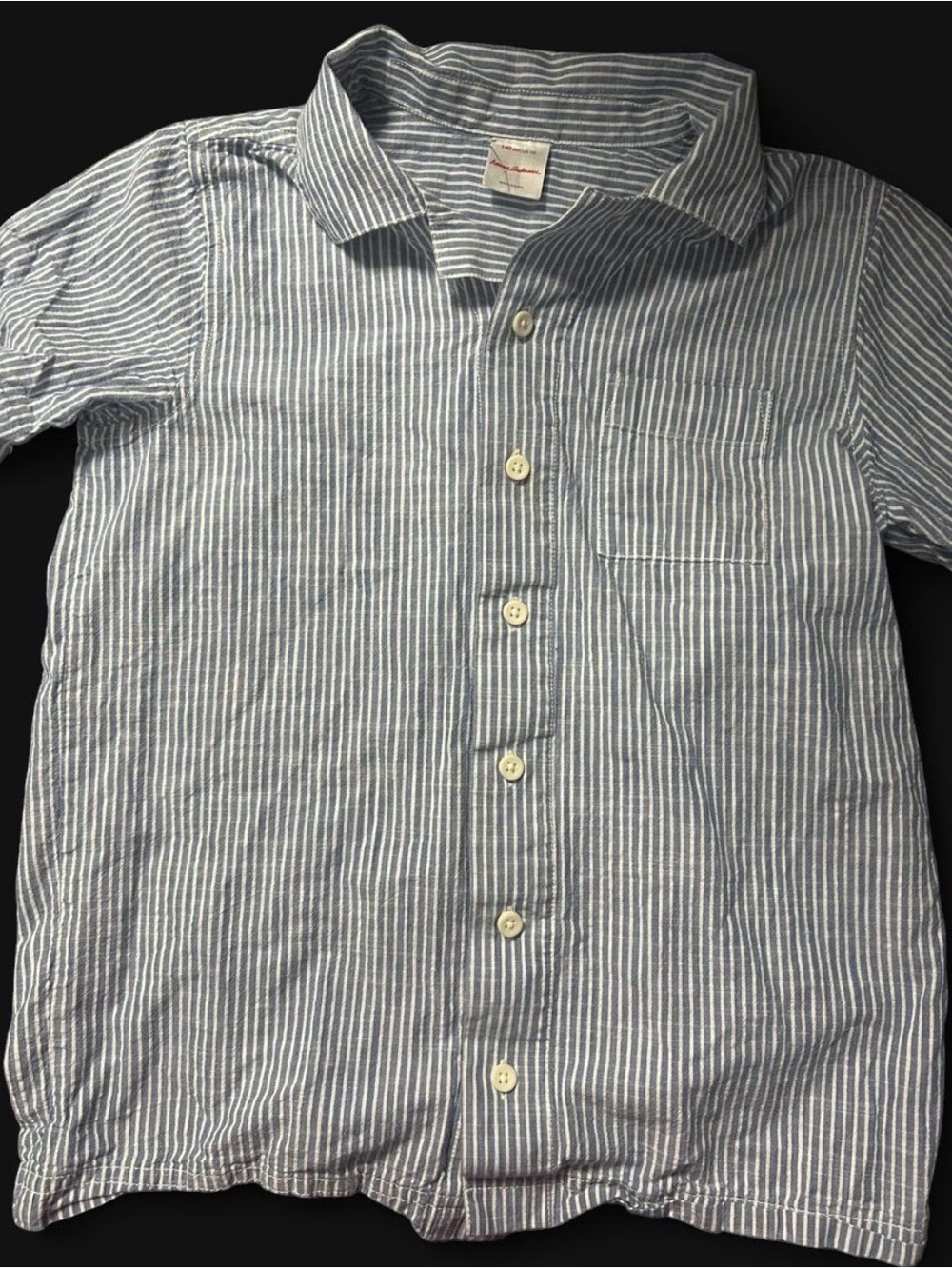 Hanna Andersson Blue & White Striped Button-Down Shirt